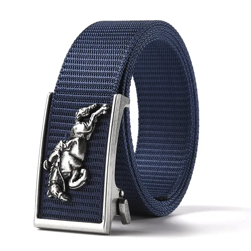 Men's Gold Toothless Automatic Belt with Lion Design - Image 10