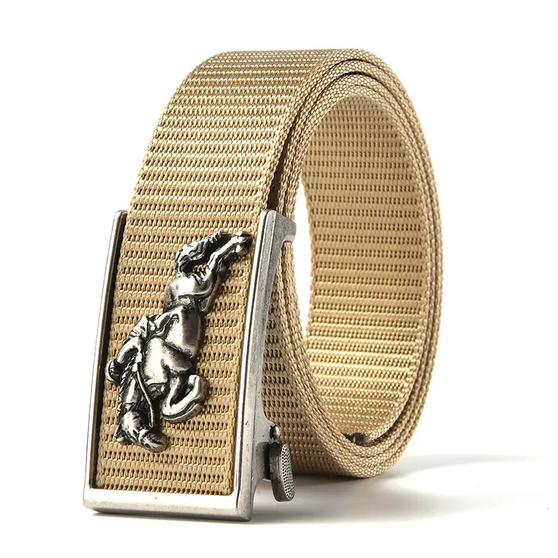 Men's Gold Toothless Automatic Belt with Lion Design - Image 11