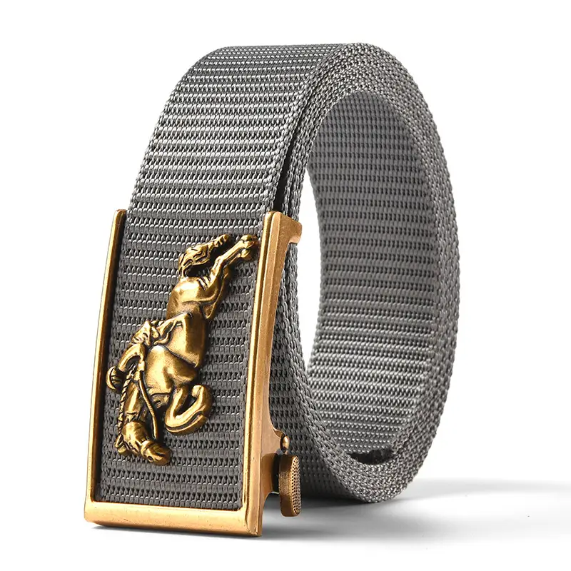 Men's Gold Toothless Automatic Belt with Lion Design - Image 6