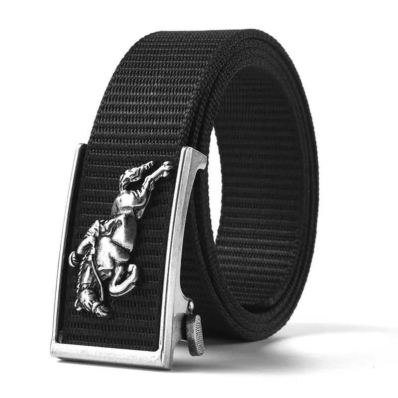 Men's Gold Toothless Automatic Belt with Lion Design - Image 7