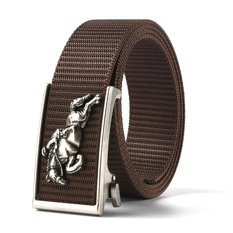 Men's Gold Toothless Automatic Belt with Lion Design - Image 8
