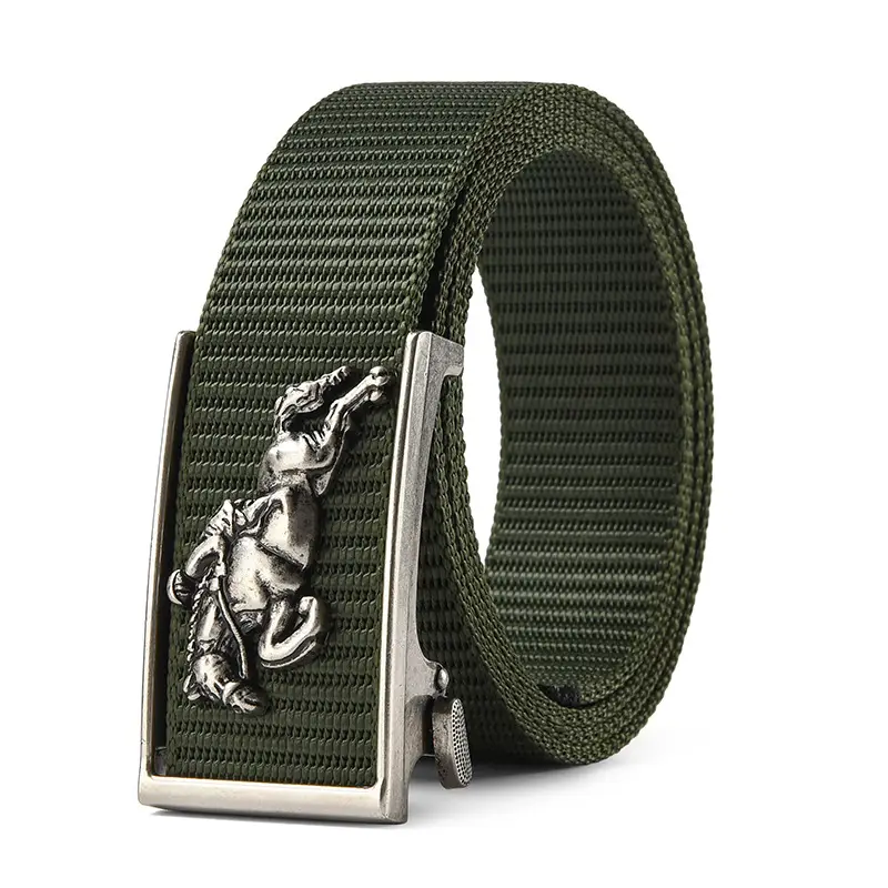 Men's Gold Toothless Automatic Belt with Lion Design - Image 9