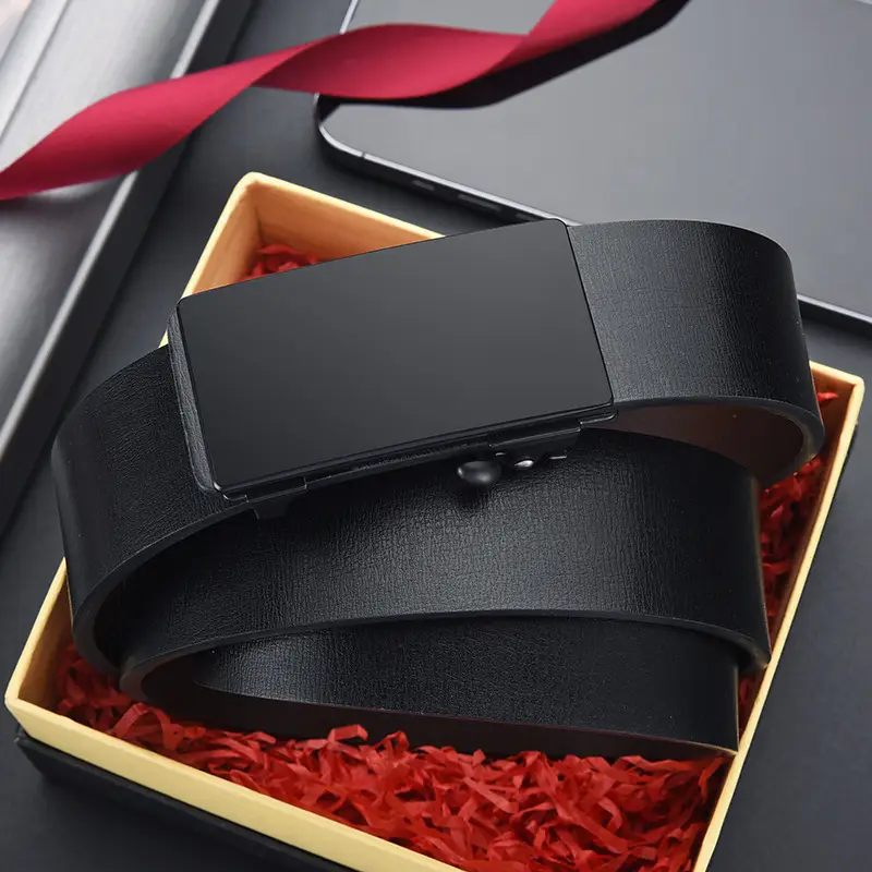 Men's Black Alloy Automatic Buckle Belt - Image 16