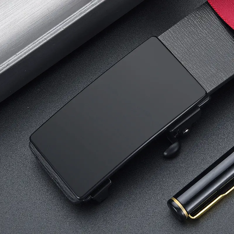 Men's Black Alloy Automatic Buckle Belt - Image 19