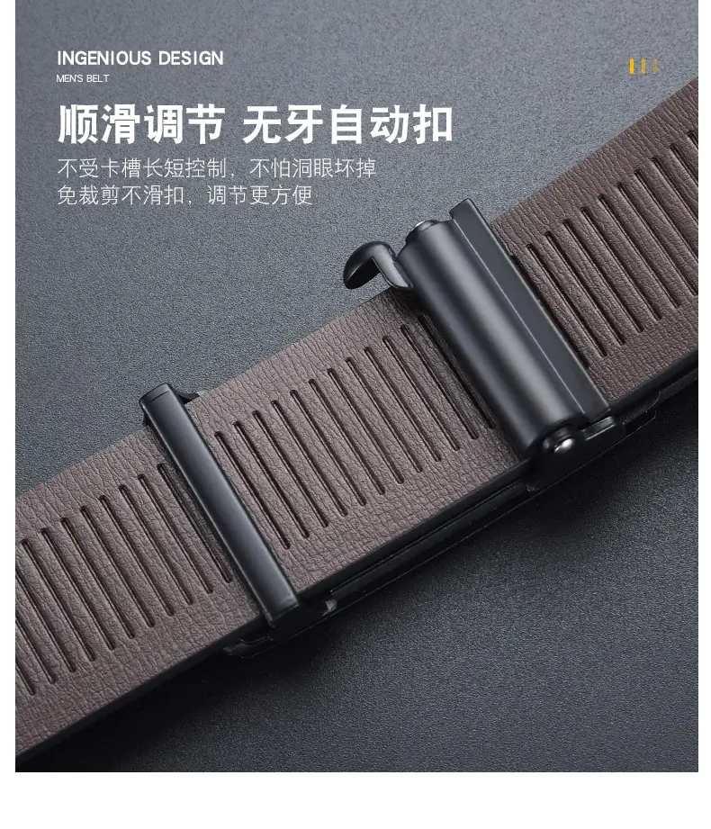 Men's Black Alloy Automatic Buckle Belt — feature 19