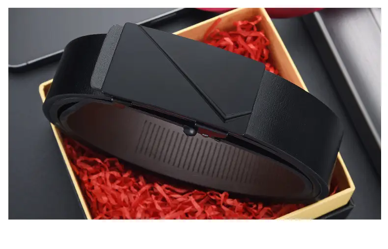 Men's Black Alloy Automatic Buckle Belt — feature 21