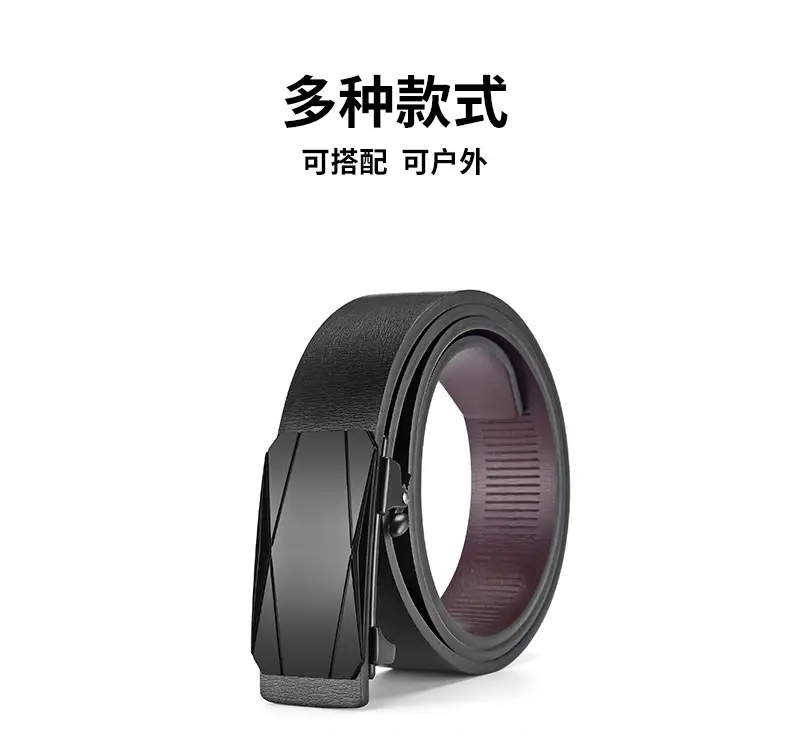 Men's Black Alloy Automatic Buckle Belt — feature 27