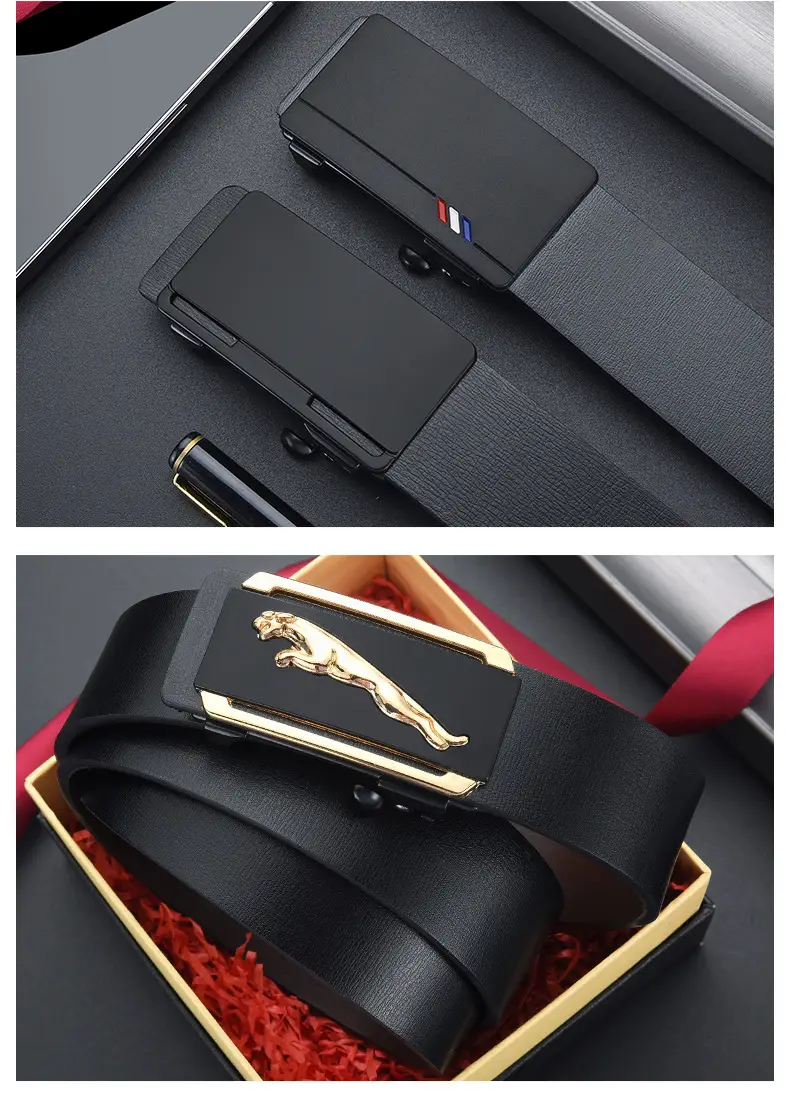 Men's Black Alloy Automatic Buckle Belt — feature 35