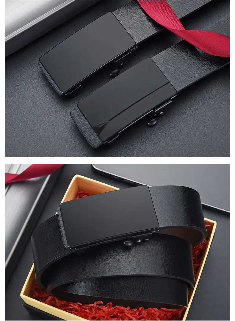 Men's Black Alloy Automatic Buckle Belt — feature 36