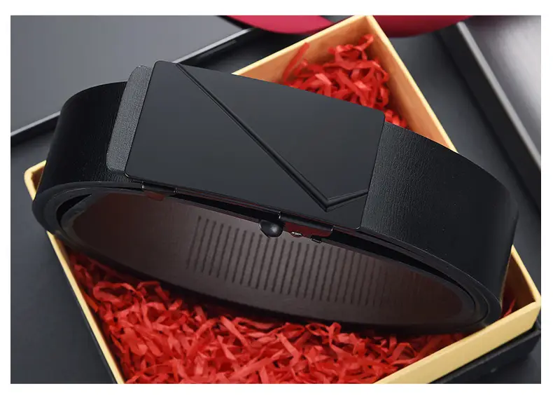 Men's Black Alloy Automatic Buckle Belt — feature 37