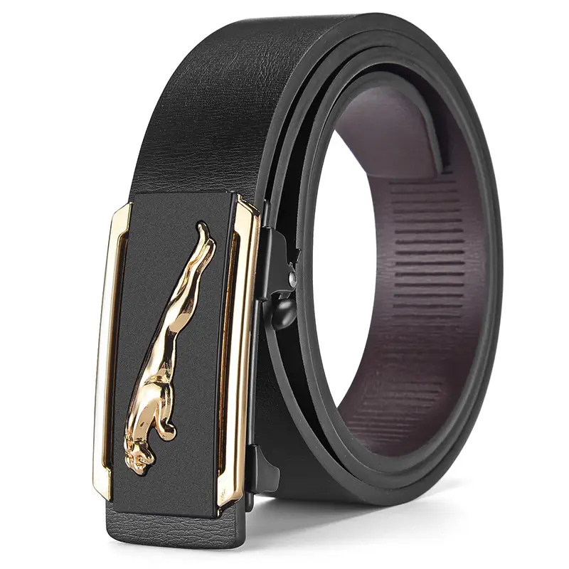 Men's Black Alloy Automatic Buckle Belt - Image 3