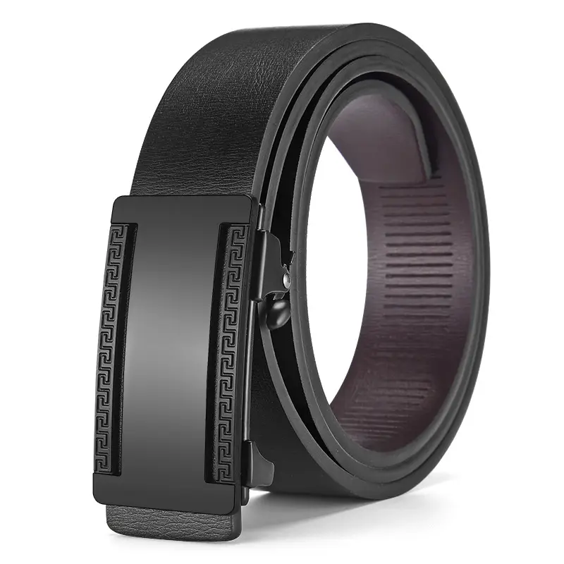 Men's Black Alloy Automatic Buckle Belt - Image 6