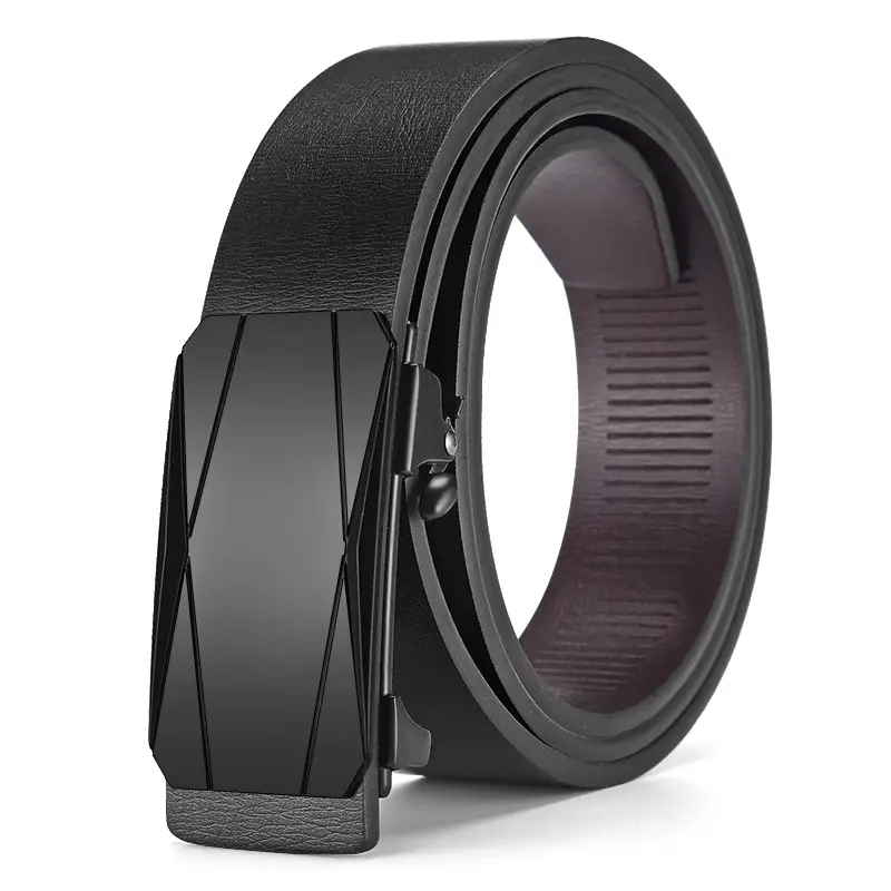 Men's Black Alloy Automatic Buckle Belt - Image 9