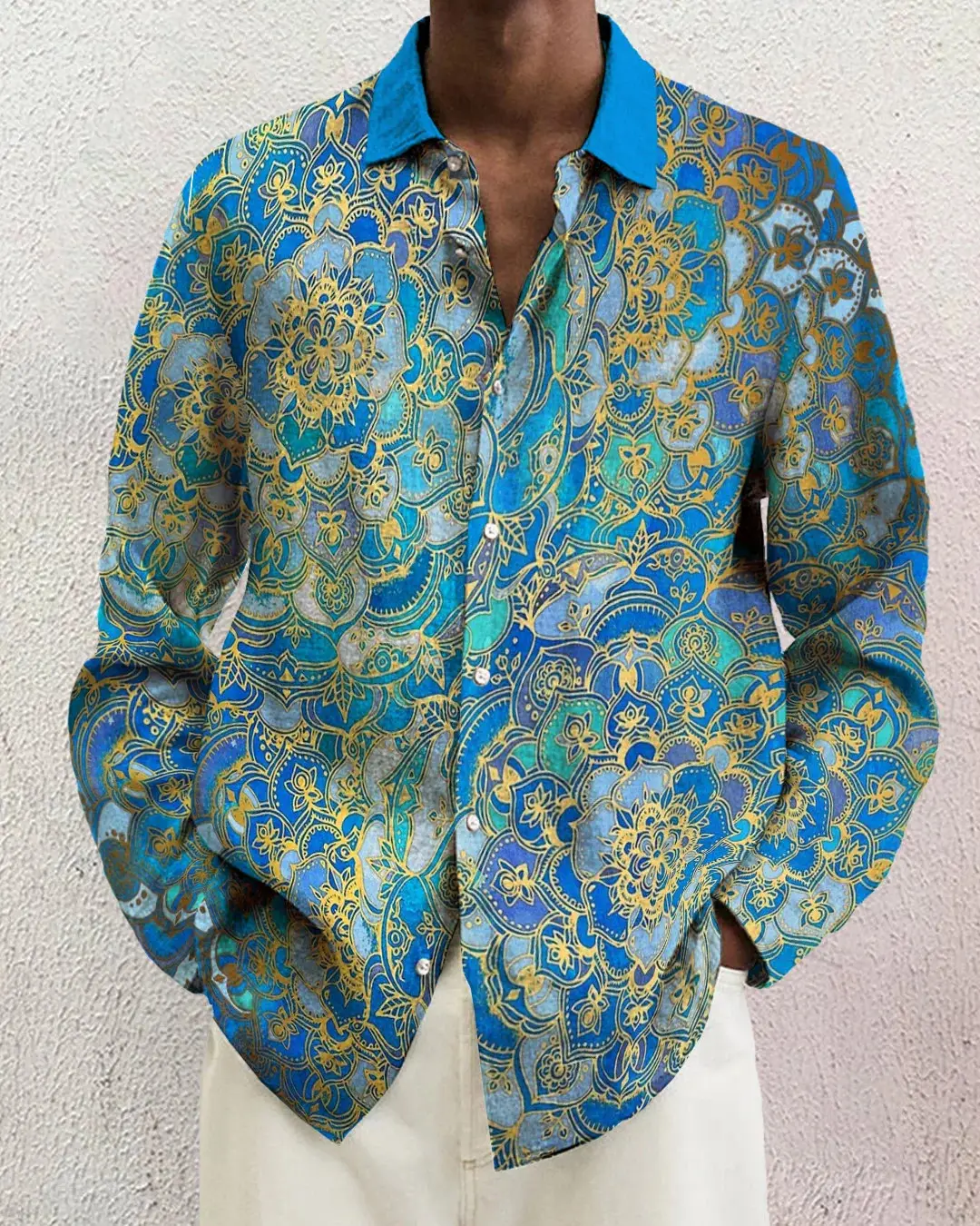 3D Leopard Print Long Sleeve Shirt for Men - Image 2