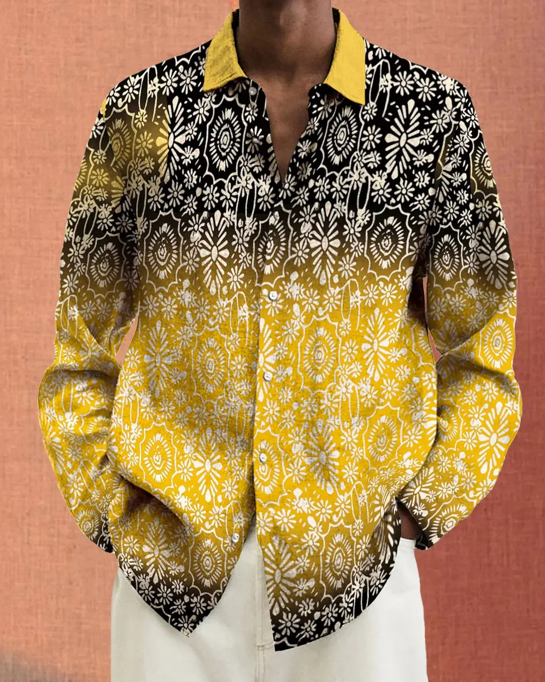 3D Leopard Print Long Sleeve Shirt for Men - Image 3