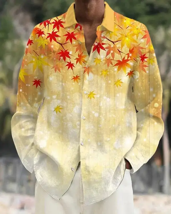 3D Leopard Print Long Sleeve Shirt for Men - Image 9