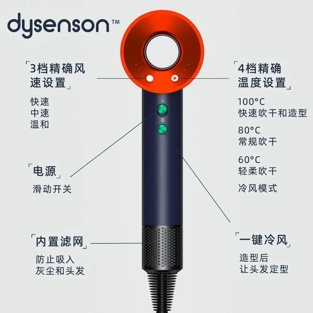 Home Leafless Hair Dryer with Negative Ion & Constant Temp