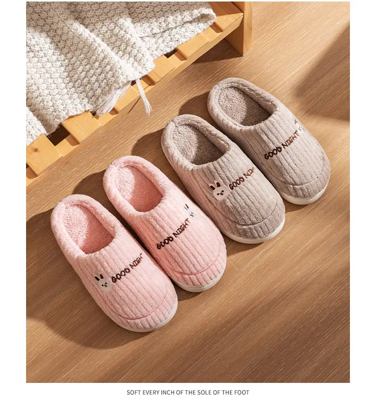 Lidani cotton slippers home indoor warm floor non-slip mute couple thick bottom cotton slippers 27128 — feature 21