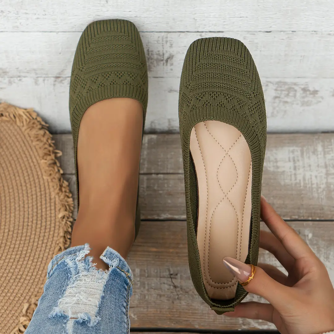 Versatile 2025 Summer Casual Comfortable High-Heeled Slip-On Breathable Fly-Knit Soft-Soled Shoes - Image 6
