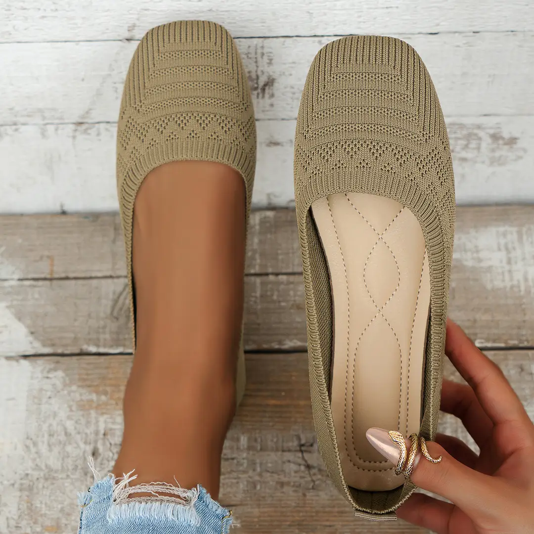 Versatile 2025 Summer Casual Comfortable High-Heeled Slip-On Breathable Fly-Knit Soft-Soled Shoes - Image 7