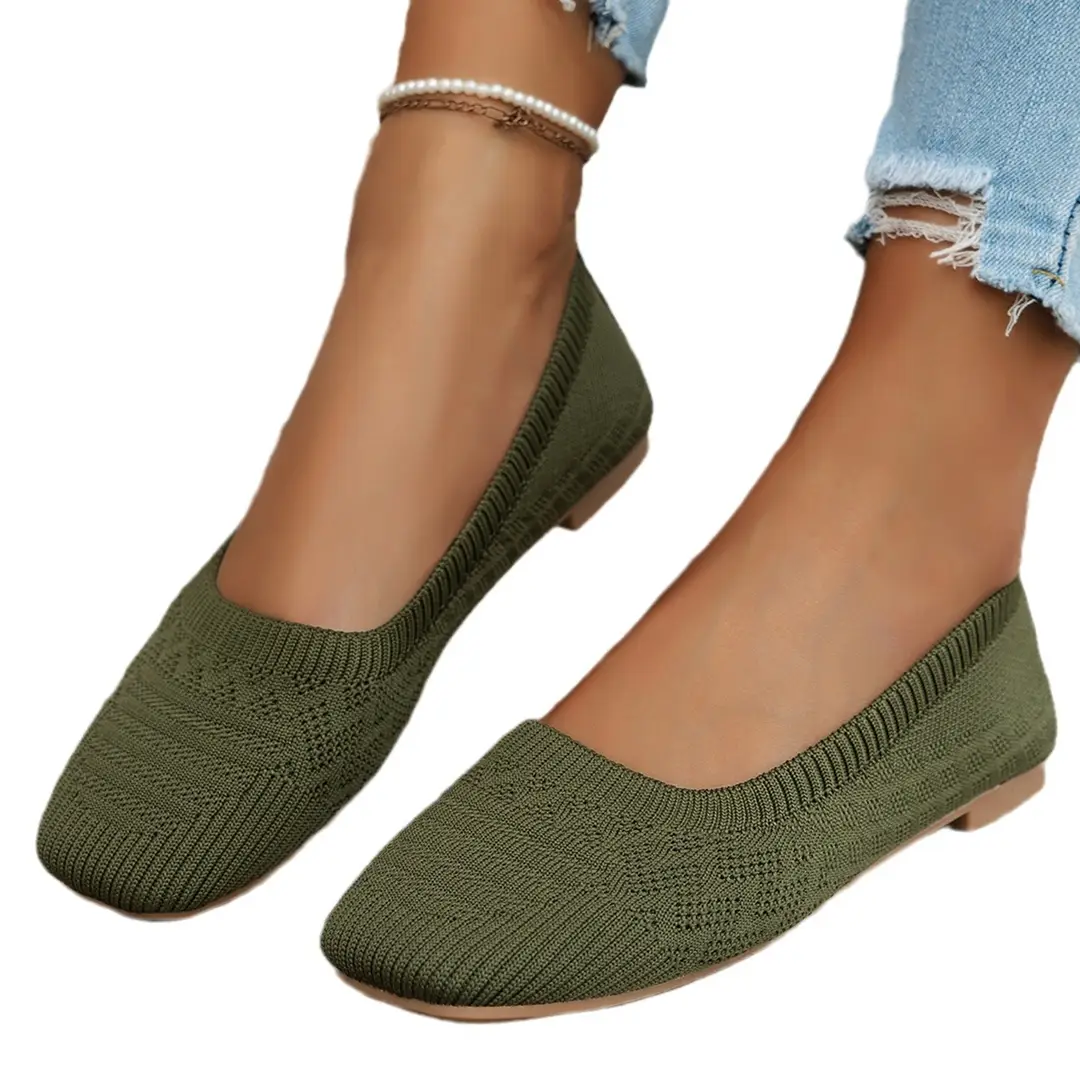 Versatile 2025 Summer Casual Comfortable High-Heeled Slip-On Breathable Fly-Knit Soft-Soled Shoes - Image 9