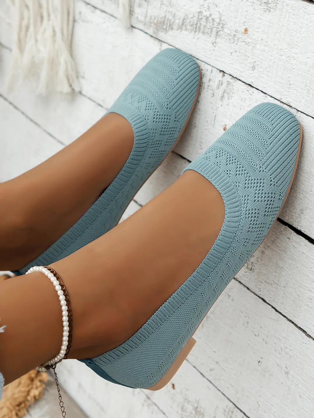 Versatile 2025 Summer Casual Comfortable High-Heeled Slip-On Breathable Fly-Knit Soft-Soled Shoes — feature 10