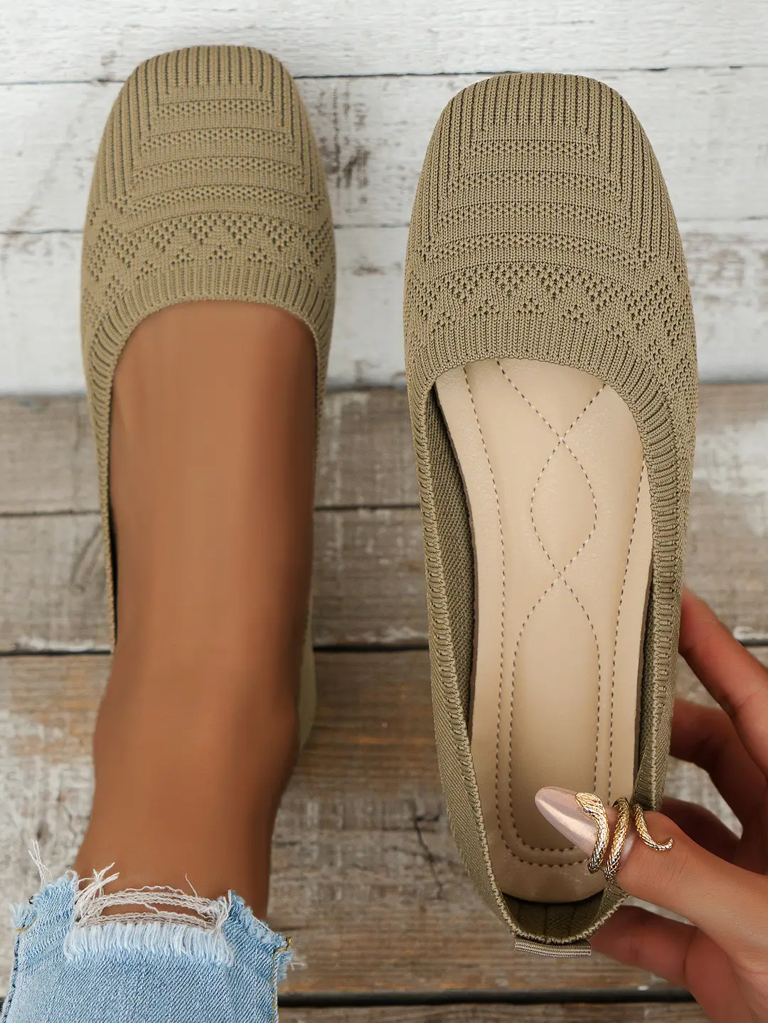 Versatile 2025 Summer Casual Comfortable High-Heeled Slip-On Breathable Fly-Knit Soft-Soled Shoes — feature 8