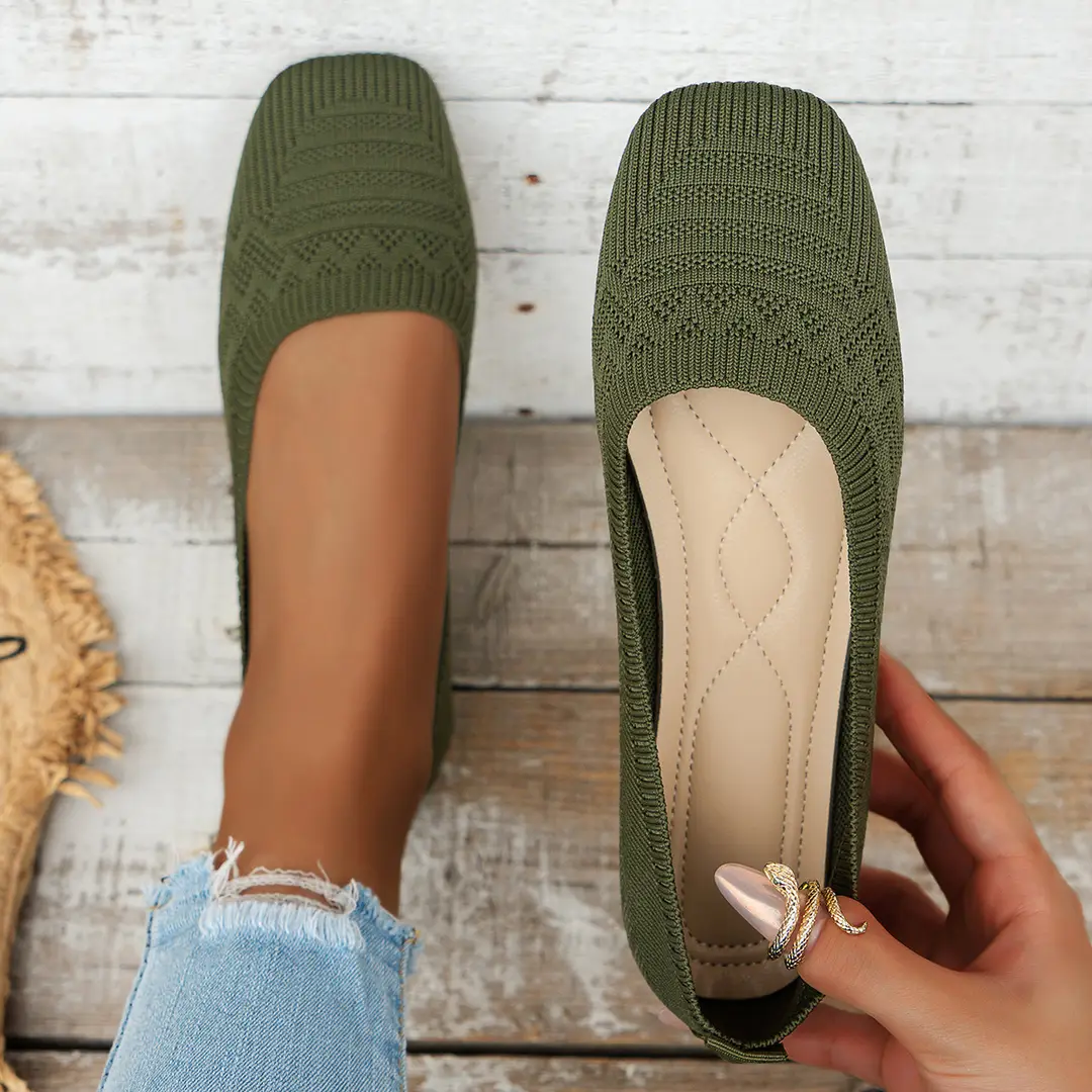 Versatile 2025 Summer Casual Comfortable High-Heeled Slip-On Breathable Fly-Knit Soft-Soled Shoes - Image 2