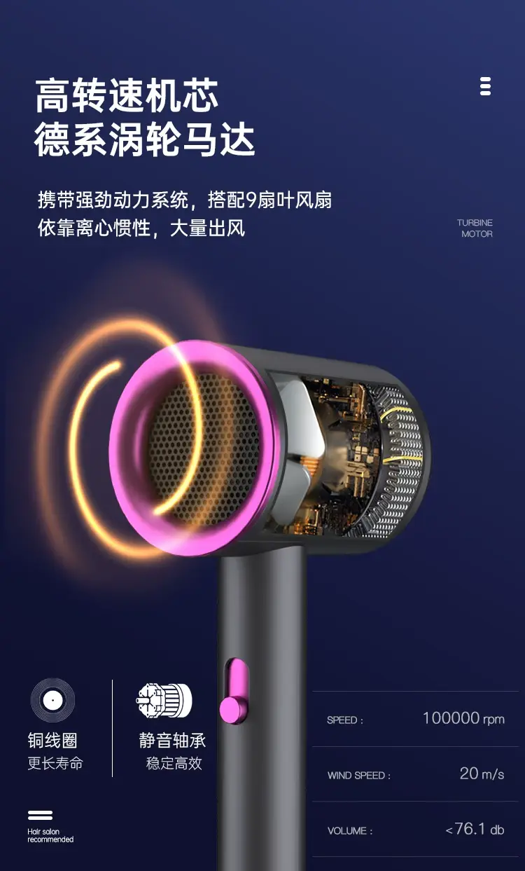 30-day Generation After-Sales Hair Dryer with 1200W & Negative Ion Technology — feature 6