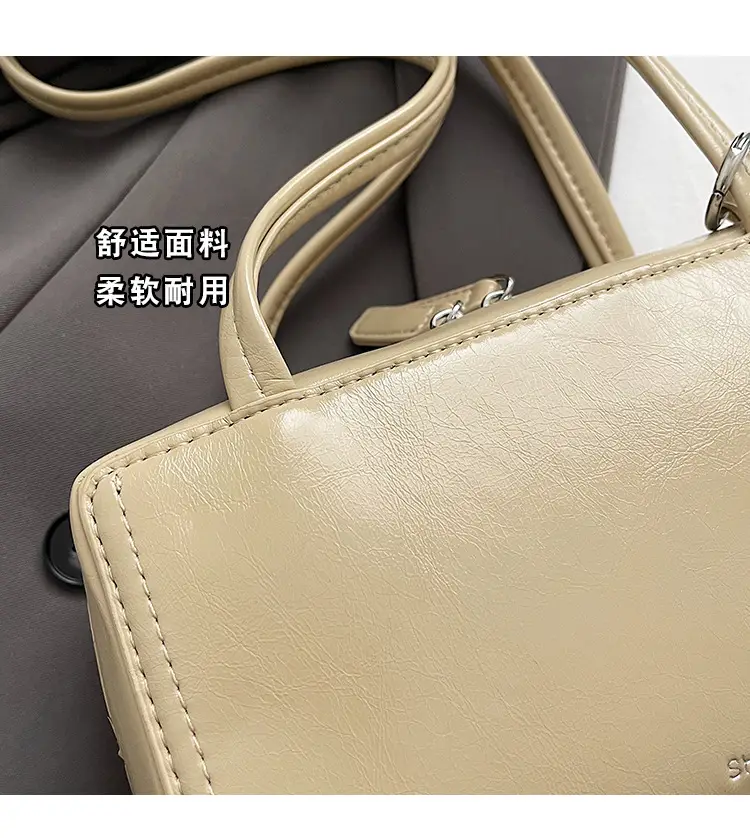 Women's Retro Satchel Shoulder Bag Brown Leather 2025 — feature 3