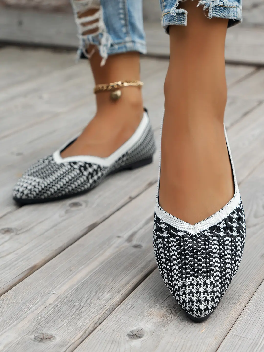 plus size Pointed Flying Woven Shoes Women's Spring and Summer 2025 New Style Thin Fashionable Casual Shallow Mouth Flat Bean Shoes — feature 5