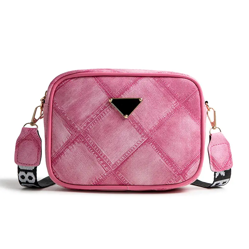 Black Rhombus Denim Grain Shoulder Bag - Image 8