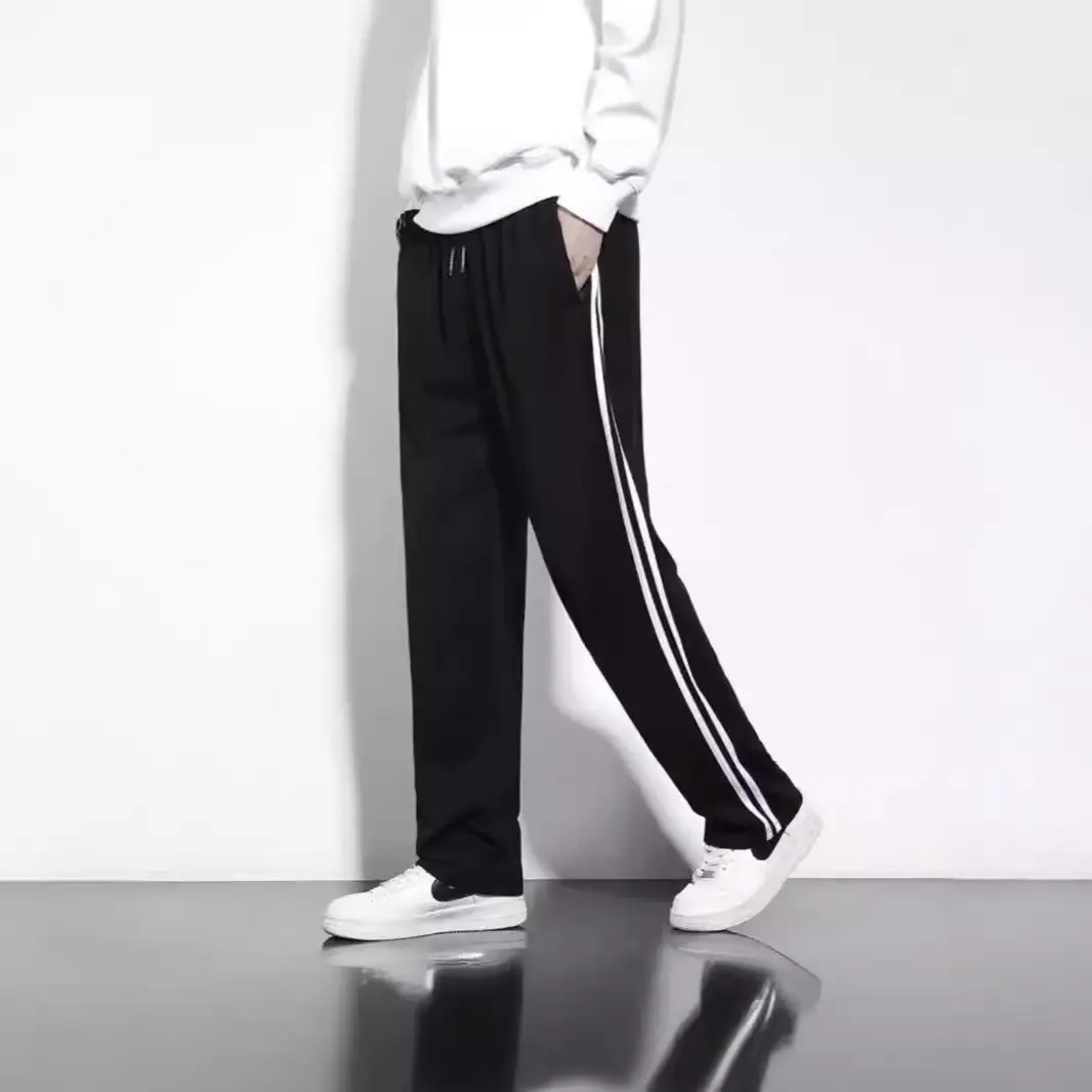 Black Two Bar Zip Pants for Men Women Casual Wear - Image 10