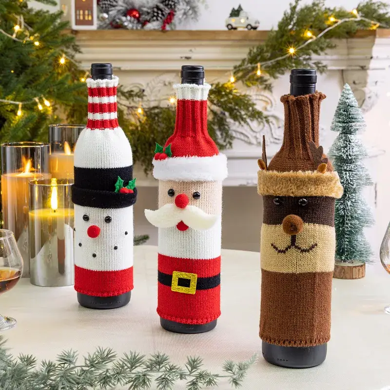 Cross-Country Christmas Bottle Set with Snowman & Snowman Designs - Image 5