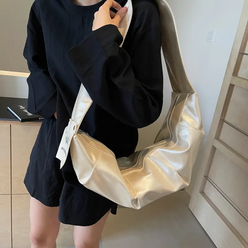 Vintage Crossbody Bag Women's Niche High-end Underarm Bag 2024 New Fashionable Large Capacity Dumpling Bag Shoulder Hornbag - Image 6