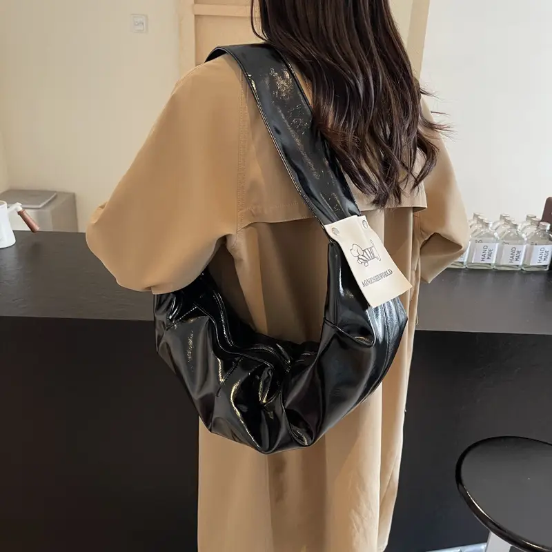 Vintage Crossbody Bag Women's Niche High-end Underarm Bag 2024 New Fashionable Large Capacity Dumpling Bag Shoulder Hornbag - Image 8