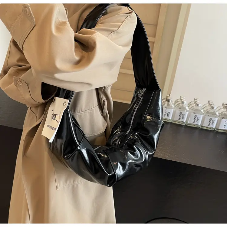 Vintage Crossbody Bag Women's Niche High-end Underarm Bag 2024 New Fashionable Large Capacity Dumpling Bag Shoulder Hornbag — feature 49