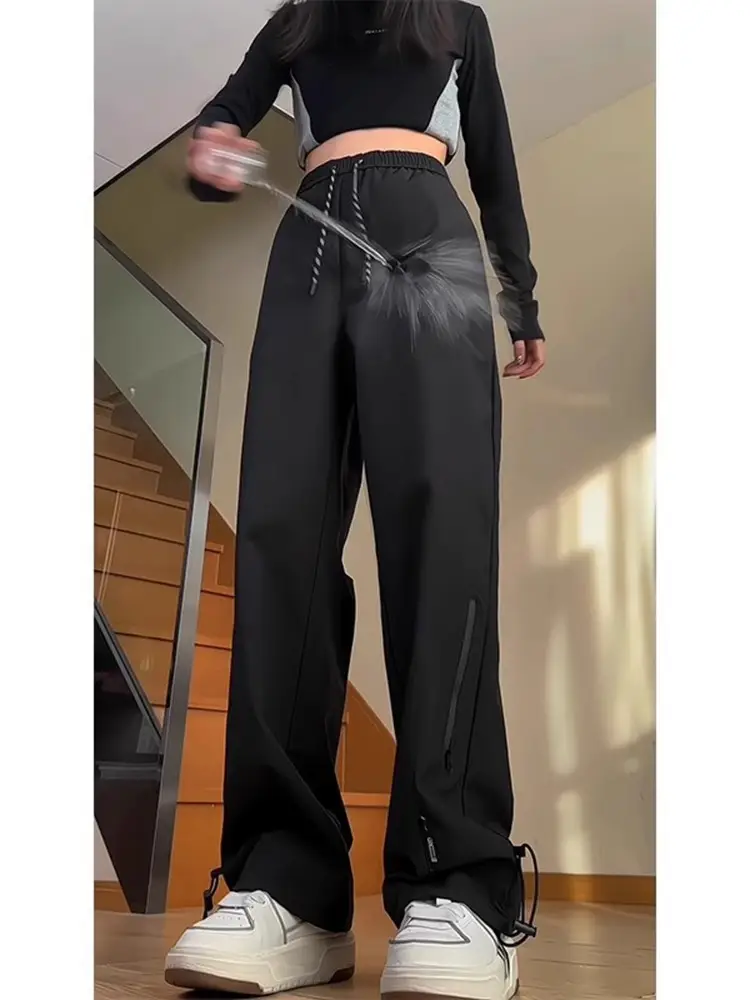 Men's White Windproof Wide-leg Assault Pants