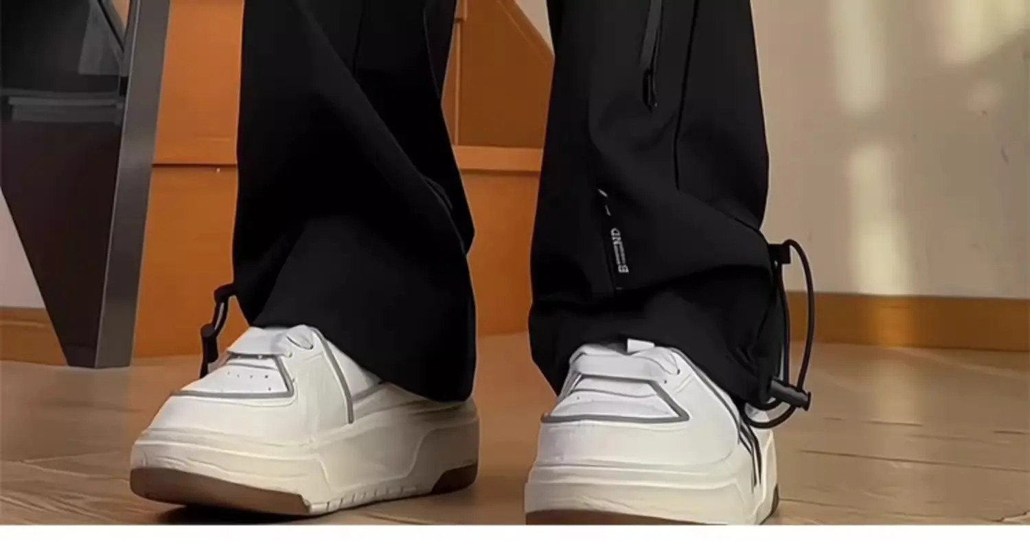 Men's White Windproof Wide-leg Assault Pants — feature 10