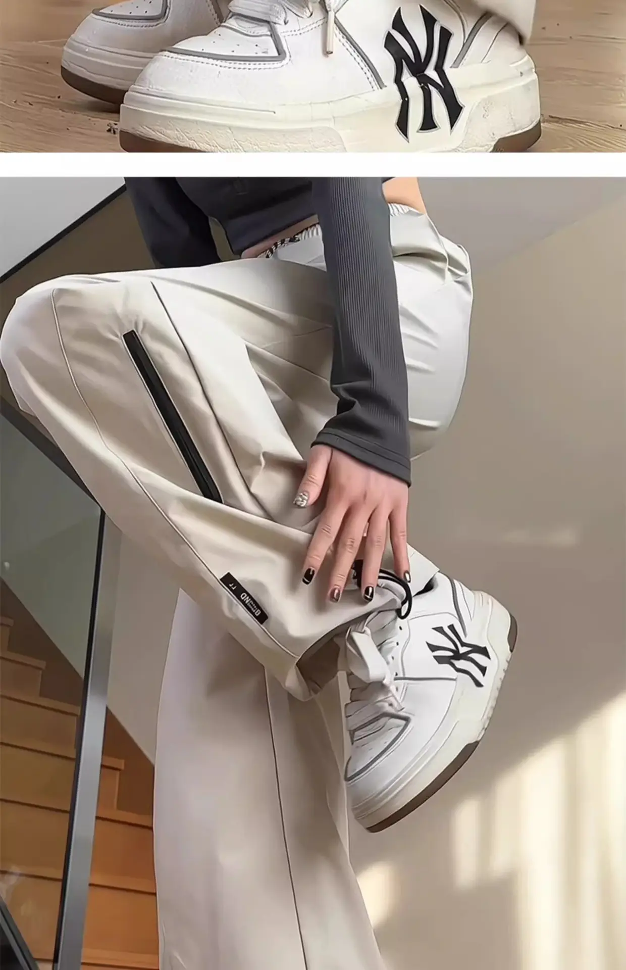 Men's White Windproof Wide-leg Assault Pants — feature 18