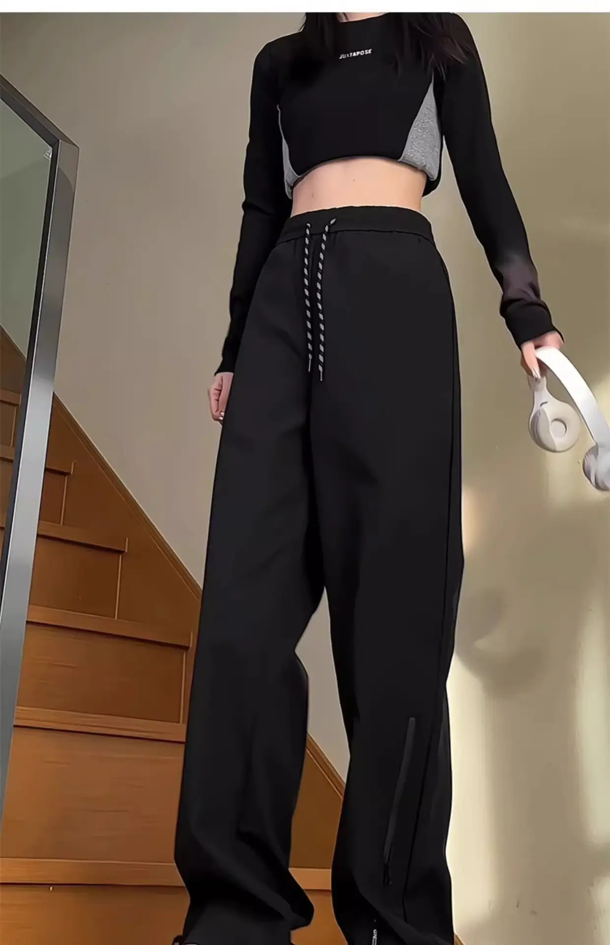 Men's White Windproof Wide-leg Assault Pants — feature 8