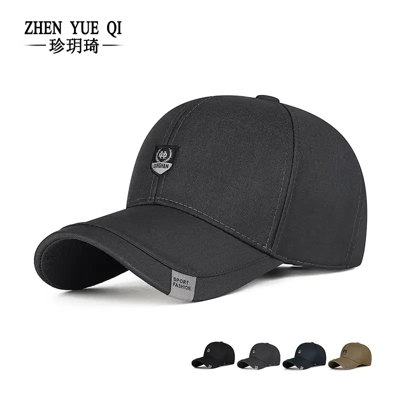 Men's Black Baseball Cap with Logo Adjustable Strap - Image 5
