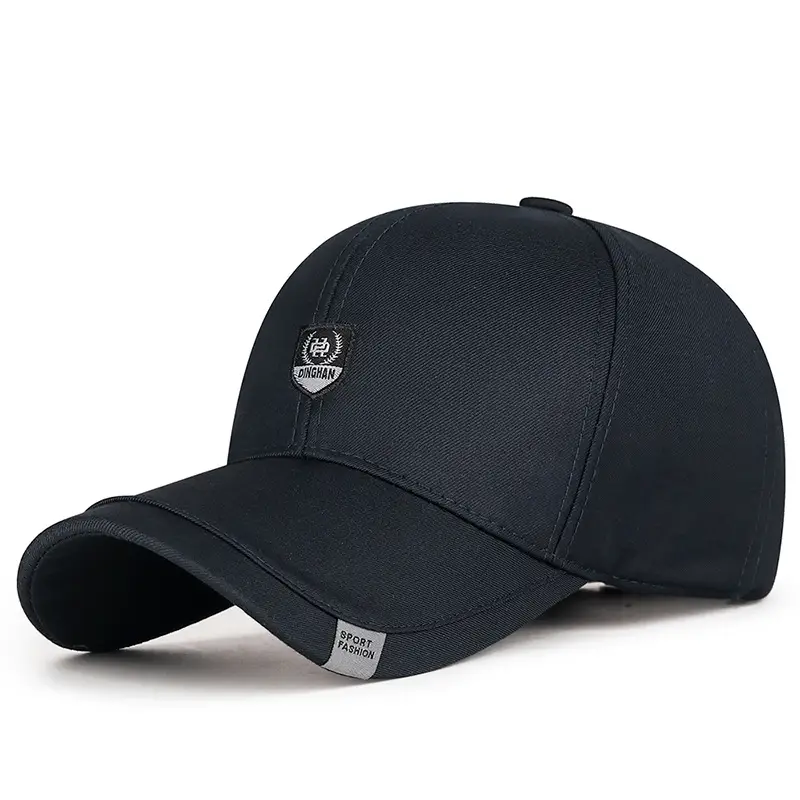 Men's Black Baseball Cap with Logo Adjustable Strap - Image 2