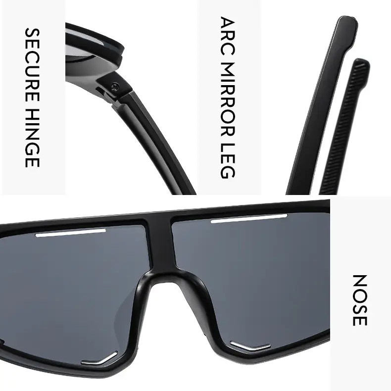 New Fashion Large Frame Outdoor Day and Night Riding Mirror Cool Trendy Sports Sunglasses — feature 10