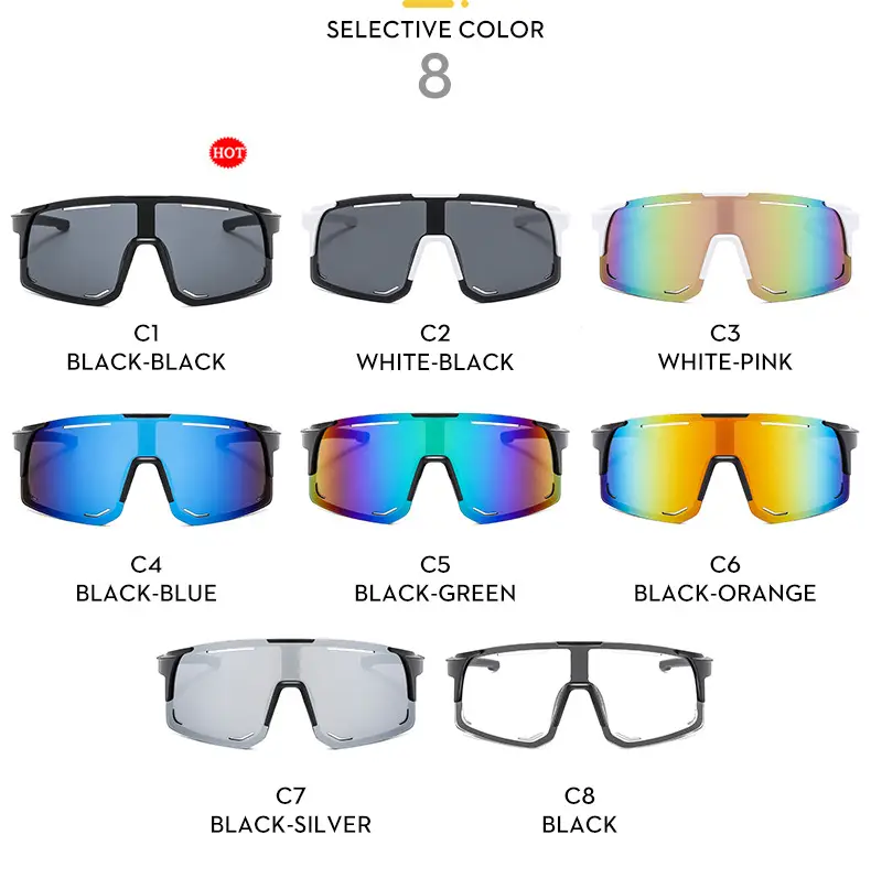 New Fashion Large Frame Outdoor Day and Night Riding Mirror Cool Trendy Sports Sunglasses — feature 12