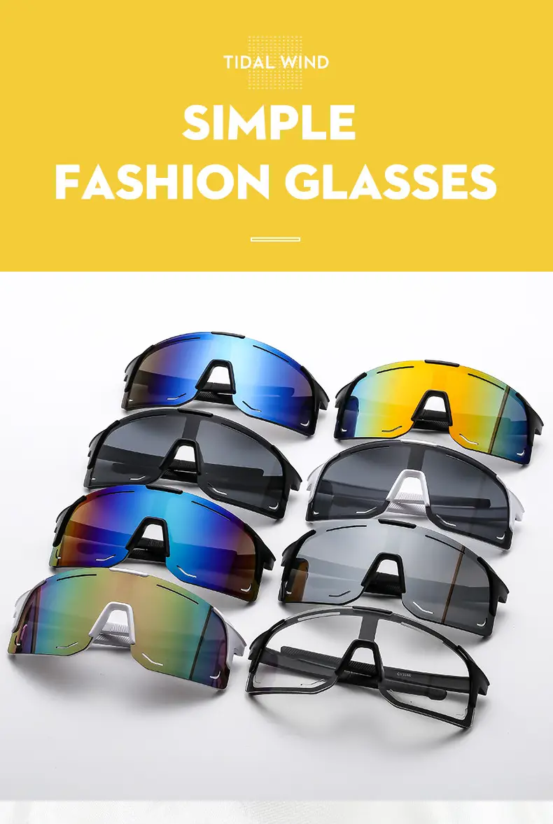 New Fashion Large Frame Outdoor Day and Night Riding Mirror Cool Trendy Sports Sunglasses — feature 5