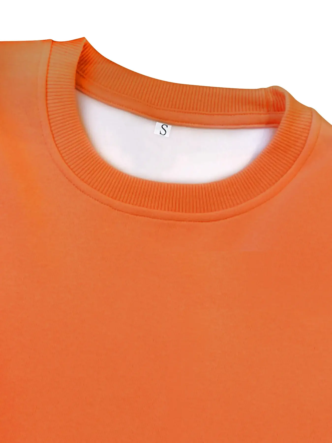 Women's Orange NOPE Slogan Sweatshirt Long Sleeve Round Neck — feature 11