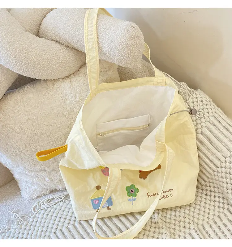 Brown Cartoon Drawstring Tote Bag for Women — feature 16