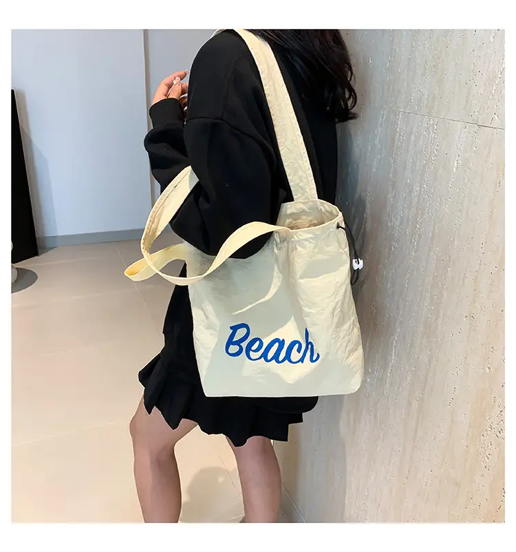Red Beach Canvas Shoulder Bag Large Capacity — feature 28