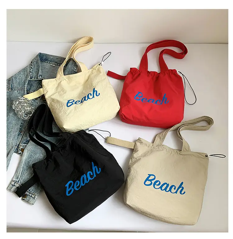 Red Beach Canvas Shoulder Bag Large Capacity — feature 9